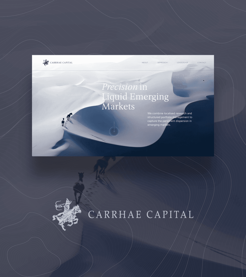 A view of a marketing material for an investment firm as part of financial marketing services.